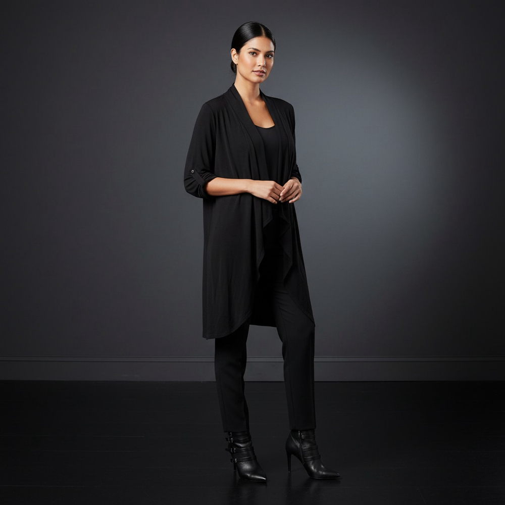 She + Sky Black Black Cardigan Size S NWT